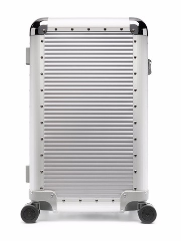 FPM Milano - Trunk On Wheels 65 aluminium suitcase - unisex - Polyester/Calf Leather/Aluminium - One Size - Silver