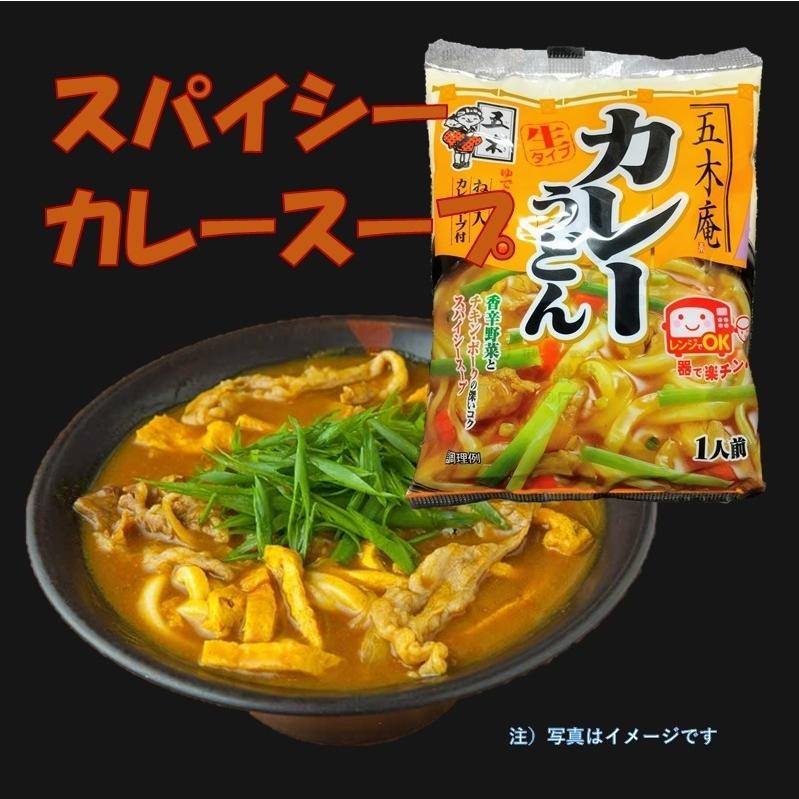 カレーうどん　五木庵　4袋　ゆでたてパック麺　九州　熊本　ねぎ入り　スープ付　器で楽チン