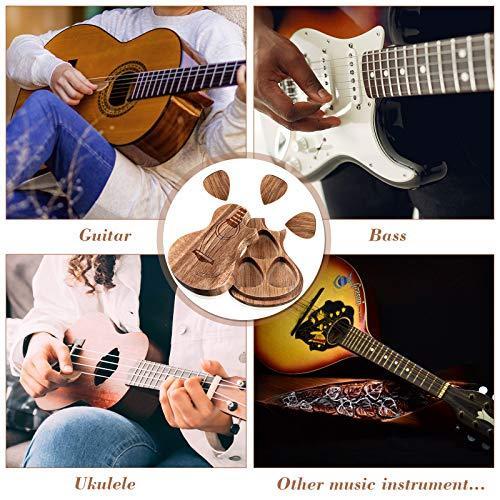 Guitar Pick Box Holder with Pcs Wooden Guitar Picks, Wooden Collector Eng