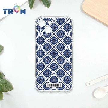 TRON IPhone 14 幾何復古花磚C款 四角防摔載具殼 軟殼 手機殼