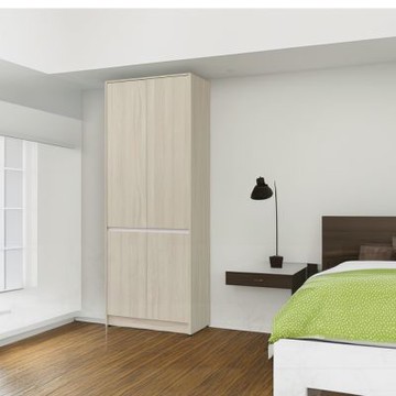 文創集 利奇2.7尺四門內多格雙吊加高衣櫃-80x60x236cm免組