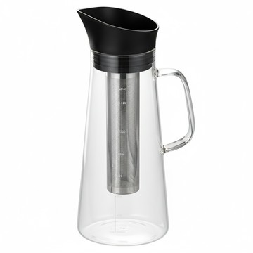 FOREVER 耐熱玻璃冷泡茶 冷萃咖啡壺  黑色 + 銀色 + 透明色  1.5L  1個
