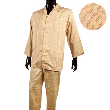 BURBERRY經典圓點純棉襯衫長袖家居服套裝(橘黃)085127-3｜GoBrand購名牌