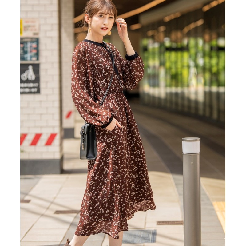 ニッセン プチプラのあや ビンテージ花柄プリントマキシワンピース スマイルランド ワンピース Plus Size Dress 通販 Lineポイント最大get Lineショッピング