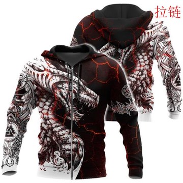 3D printed casual loose round neck sweater3D印花寬松圓領衛衣