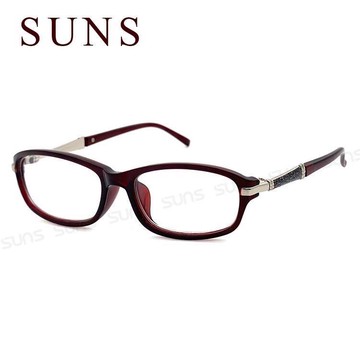 【SUNS】時尚潮流優雅酒紅老花眼鏡 簡約老花 佩戴舒適 閱讀眼鏡