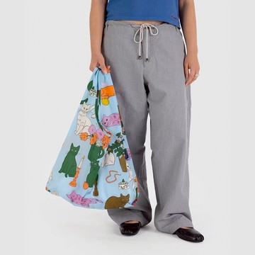 紐約 BAGGU 口袋購物袋 貓咪餐桌 大