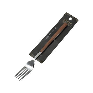 環保餐具組 【一品川流】日本進口 仿木紋柄不鏽鋼大湯匙 x 6支+不鏽鋼大叉子 x 6支