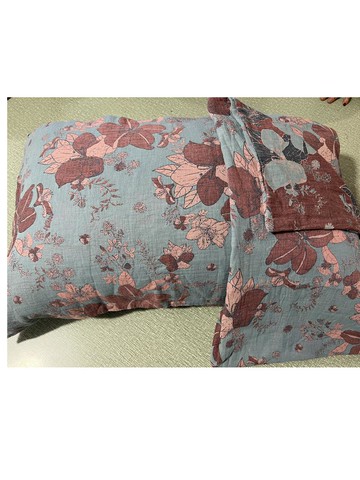 全棉純棉雙層紗枕套 雙面可用枕頭套一花兩色枕芯套一對裝兩隻