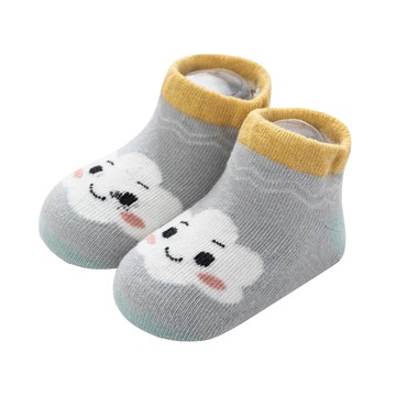 JoyNa - 3雙入-雲朵天氣船襪 短襪(底部止滑)-灰色白雲朵+隨機2雙