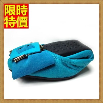 女圓頭休閒鞋真皮懶人鞋-純色淺口耐磨舒適時尚摺疊平底鞋2色66w33【獨家進口】【米蘭精品】