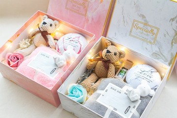 實用伴手禮盒 大理石盒F款(附贈提袋) 精緻禮物 毛巾 擴香石香氛