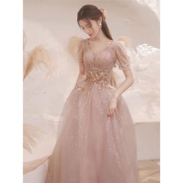 大碼宴會晚禮服女高級感2025夏輕奢小眾高端成人禮公主裙主持訂婚