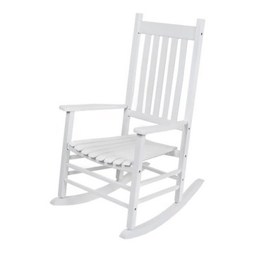 猛男傢俱 桃花心木實木搖椅 寬大扶手設計 適用於庭院、陽台 享受舒適搖曳  白色  1個