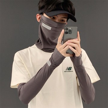 冰絲防曬面罩 冰袖 戶外騎行釣魚遮臉面巾 面紗 工地護脖防曬 袖套 防曬袖套 戶外出行防曬套裝 面罩 防風面罩 防塵面罩