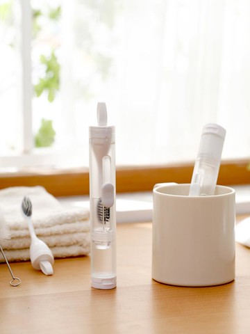 旅行便攜式牙刷牙膏一體洗漱套裝迷你隨身攜帶旅游牙刷創意牙刷盒