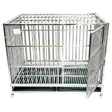 彬彬小舖 結實穩固 白鐵不鏽鋼狗籠 附托盤 + 輪子  1個  L(95 x 65 x 75cm)  單一顏色