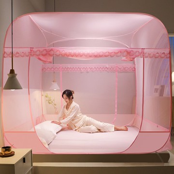 蒙古包蚊帳家用年新款臥室免安裝女公主加厚加密蕾絲折疊帳篷