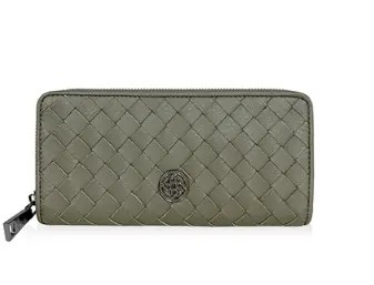 【borsalini】編織拉鍊M長夾