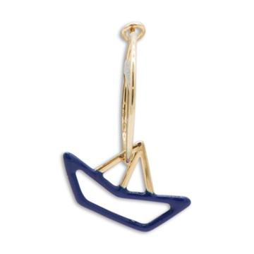 Aliita - Blue And Giold Barquito Enamel Earrings