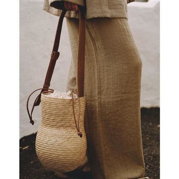 【米蘭精品】現貨+預購 女草編包手提包渡假單肩側背包大容量藤編織包包-葫蘆造型74ly44