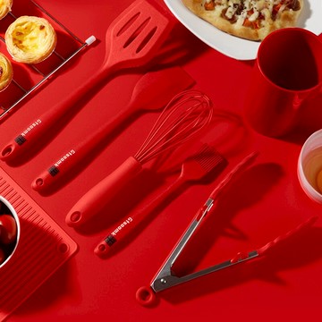 硅膠烘焙套裝家用煎鏟打蛋器油刷牛排食物夾蛋糕刮刀廚房小工具