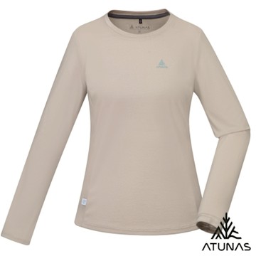 【ATUNAS 歐都納】50週年 女款長袖排汗抗菌T恤A6TS2522W卡其/透氣/乾爽/抗UV/經典百搭/台灣製