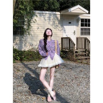 法式氣質紗裙褶皺花邊半身裙女春秋新款高腰休閑傘裙A字百搭短裙