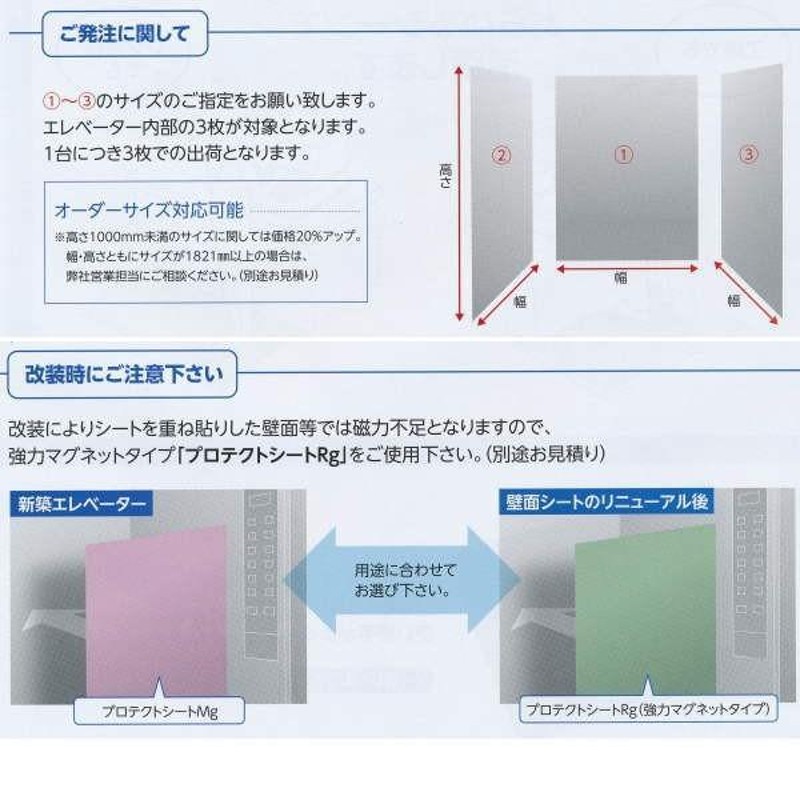 ミヅシマ エレベーター壁面保護 プロテクトシートRg 強力マグネット付き パンチカーペット オーダーサイズ 平米単価（サイズにより価格変） - 1