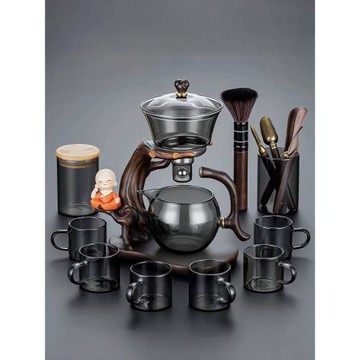 玻璃自動茶具套裝功夫茶杯茶壺一體家用磁吸懶人泡茶神器2025新款