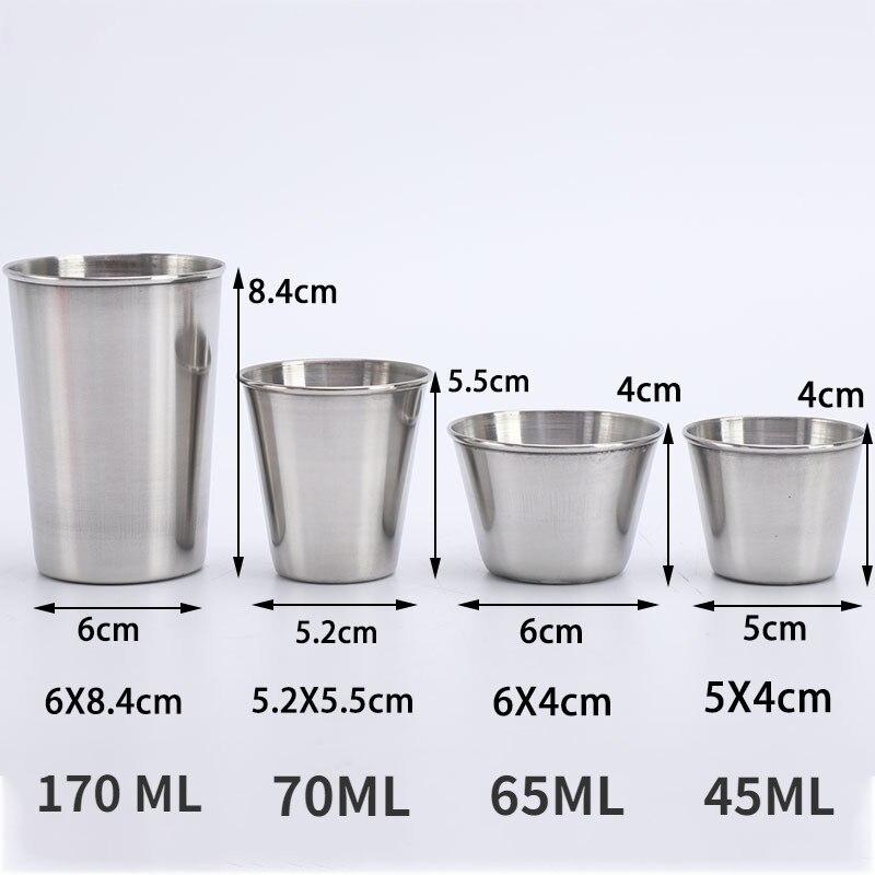 屋外実用的なステンレス鋼のトラベルカップ,4個セット,130 ml,ボトル用ミニグラス,香水用,ケース付き,ポータブルカップカバー