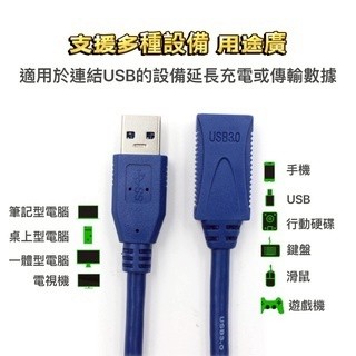 QIUPAPA USB加長傳輸線 公對母 USB3.0 USB加長線 USB公頭母頭充電線【秋老爹】