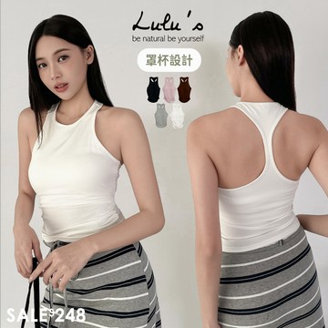 限時下殺/小辣椒側腰抓皺罩杯BRATOP背心５色【A01250757】