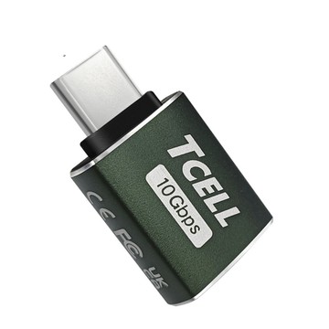 TCELL冠元USB-A to Type-C極速轉接頭10Gbps(綠)
