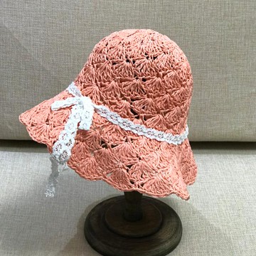 兒童帽子女遮陽帽女童草帽可折疊防曬沙灘度假帽透氣親子草帽夏天1入