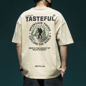 日系聖母峰海拔8848米登山短袖T恤 / 男女皆可穿 / 280g高磅數 / 5色 / M-4XL / 大尺碼【QTJBYQ998】