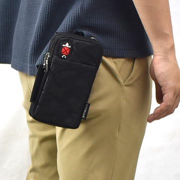 腰包 黑色迷彩雙層腰掛包【NZD67】