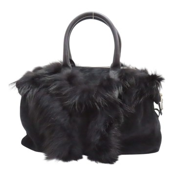 【二手名牌BRAND OFF】SAINT LAURENT YSL 聖羅蘭 黑色 麂皮 手提包