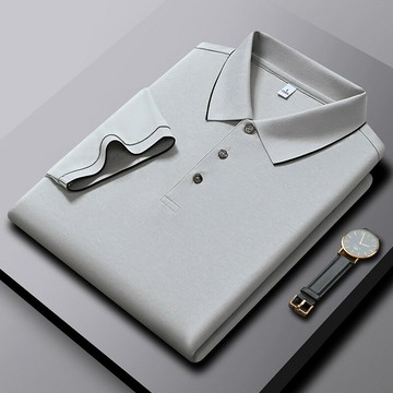 【新款熱賣】男裝polo衫夏季60s純色簡約休閑上衣男裝210g翻領短袖POLO