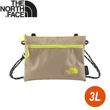 【The North Face 美國 X-PAC 單肩包《卡其/螢光黃》】8DJQG1A/登山/側背包/腰包/休閒包/郵差包