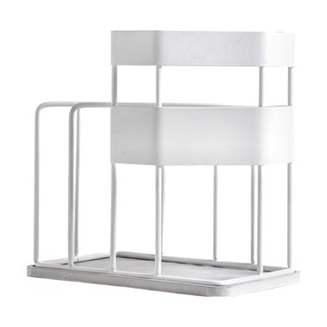 HOLA 和樂家居 Ink 鐵線收納砧板刀具架 附吸水珪藻土墊 21 x 12.5 x 21.5cm 960g  白色  1個