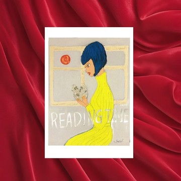 明信片女孩讀書