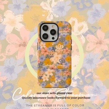 殼殼大世界個性滿屏花適用蘋果15ProMax手機殼新款iphone14磁吸16plus菲林二合一12全包13硅膠套11女高級感xr