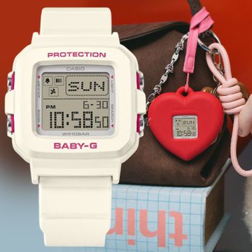 CASIO 卡西歐 BABY-G+PLUS 混搭玩色心形吊飾 趣味電子錶 送禮 禮物 推薦 BGD-10KH-7