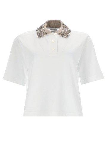 brunello cucinelli polo shirt with "dazzling" collar