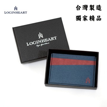 [LOGINHEART]免取卡正面感應卡夾 海軍藍紅 可客製 悠遊卡/信用卡/各類卡片 直接感應不受其他卡片干擾