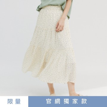 non-stop 柔霧奶霜碎花蛋糕長裙-2色