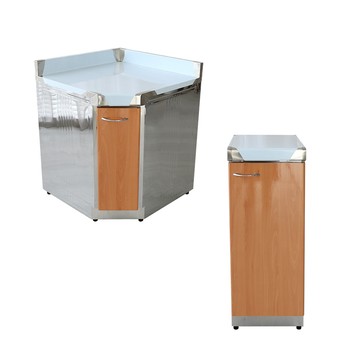 【Abis】客製商品-頂級升級款不鏽鋼二件組系統櫥櫃-角台+瓦斯桶台/流理台/收納廚-多款門板可選(桶身430)紅色