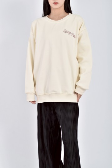 (M) 落肩杏色長袖上衣