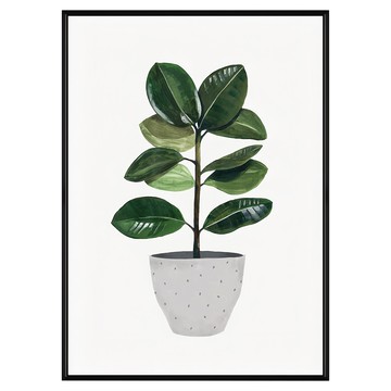 盆栽意趣 橡膠樹 裝飾畫  42 x 59.4cm  黑色